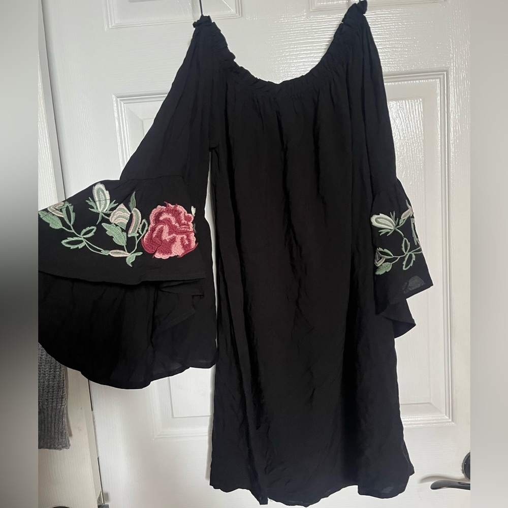 Blue Rain off the shoulder dress